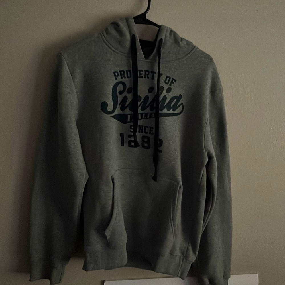 Gray pullover hoodie